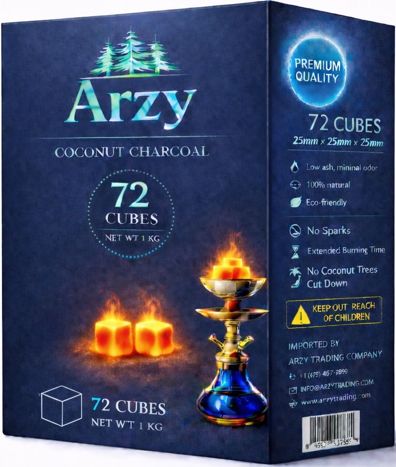 Arzy Coconut Charcoal 72 cubes box